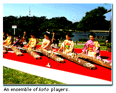 An ensemble of koto players.