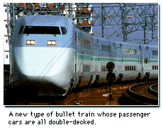 A new type of bullet train whose passenger cars are all double-decked.