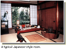 A typical Japanese-style room.