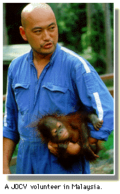A JOCV volunteer in Malaysia.