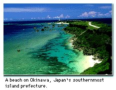 A beach on Okinawa, Japan's southernmost island prefecture.