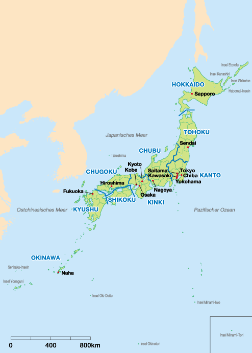 landkarte von Japan