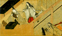A picture scroll of the world's oldest novel, the 11th century Tale of Genji.