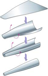 A single sheet of stainless steel is woven using a method that rolls each sheet into individual cylinders. The inside of the needle is also carefully polished so that liquid can flow freely. (Photo courtesy of TERUMO CORPORATION )