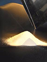 Fine protein powder extracted from the bacteria (courtesy of Spiber Inc.)