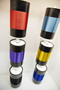 Colored spider silk (courtesy of Spiber Inc.)