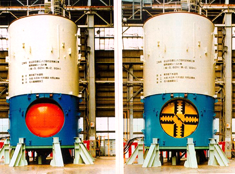 A rotating shield tunnel machine.