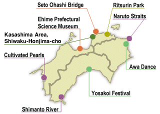 Map of Shikoku Region