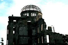 The Atomic Bomb Dome in Hiroshima, which has been preserved as a memorial of the blast.