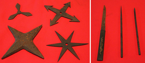 Shuriken, one sort of ninja’s important weapons, are thrown at one’s enemy.