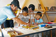 Hands-on abacus making at Soroban Village (Photo courtesy of DAIICHI CO. LTD)