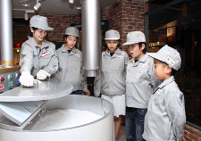 The “Soap Factory Pavilion.” The ingredients for the soap base are poured into the cauldron and melted