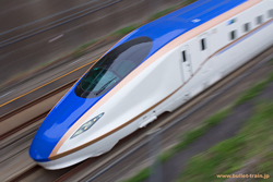 The Hokuriku Shinkansen runs at a maximum speed of 260 kilometers (162 miles) per hour.