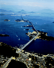 The smallest of Japan's four major islands is linked with Honshu, the largest, by the Seto Ohashi Bridge.