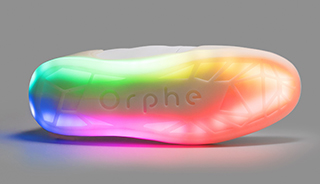 Available since 2016, Orphe is a beautiful smart shoe with lights in seven colors shining from the soles. © no new folk studio Inc.