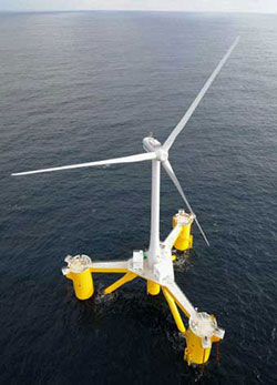 Windmill off the shores of Fukushima Prefecture