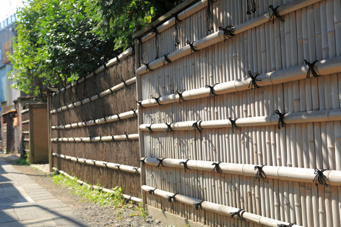 This type of fence is made from woven bamboo