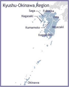 Map of Kyushu Region