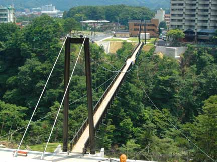 The Kinutateiwa Great Suspension Bridge. (C)Tourism Association of Kinugawa-Kawaji Hotspring