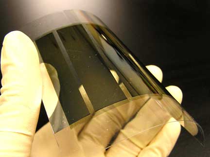 An organic thin-film solar cell. (C)Toray Industries Inc.