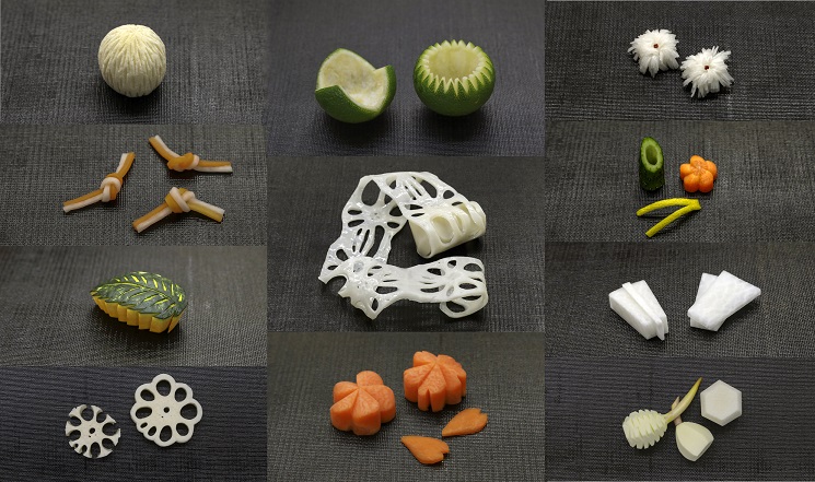 各式各样的蔬菜「饰切」（由Tsuji Culinary Institute提供）