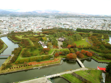 从五稜郭塔俯瞰的五稜郭公园