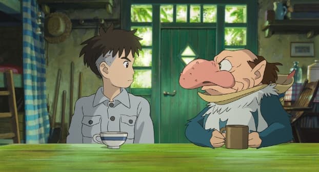 The Boy and the Heron, directed by Hayao Miyazaki and released in 2023, is a fantasy adventure about a boy who follows a heron into a magical world, set against the backdrop of World War II. (© 2023 Hayao Miyazaki/Studio Ghibli)