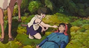 In 1997’s Princess Mononoke, a mining town goes to war with the spirits of the forest, while the protagonist, Ashitaka, fights to stop them. It is a prime example of a theme that runs throughout many Ghibli films: the importance of living harmoniously with nature. (© 1997 Hayao Miyazaki/Studio Ghibli, ND)