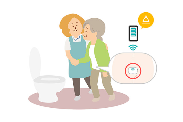 This wearable device uses ultrasound to alert the wearer when it’s time to go to the toilet. (Image courtesy of Dfree Inc.)