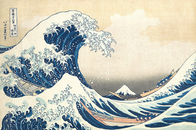 HOKUSAI Katsushika’s The Great Wave off Kanagawa (ca. 1830–1832) is part of the artist’s “Thirty-six Views of Mount Fuji” series.