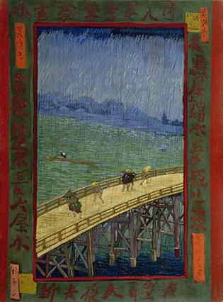 VAN GOGH Vincent’s Bridge in the Rain (after Hiroshige) (ca. 1887).