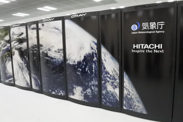 The Cray XC50, a supercomputer dedicated to tasks related to weather. (Photo provided by the Japan Meteorological Agency)